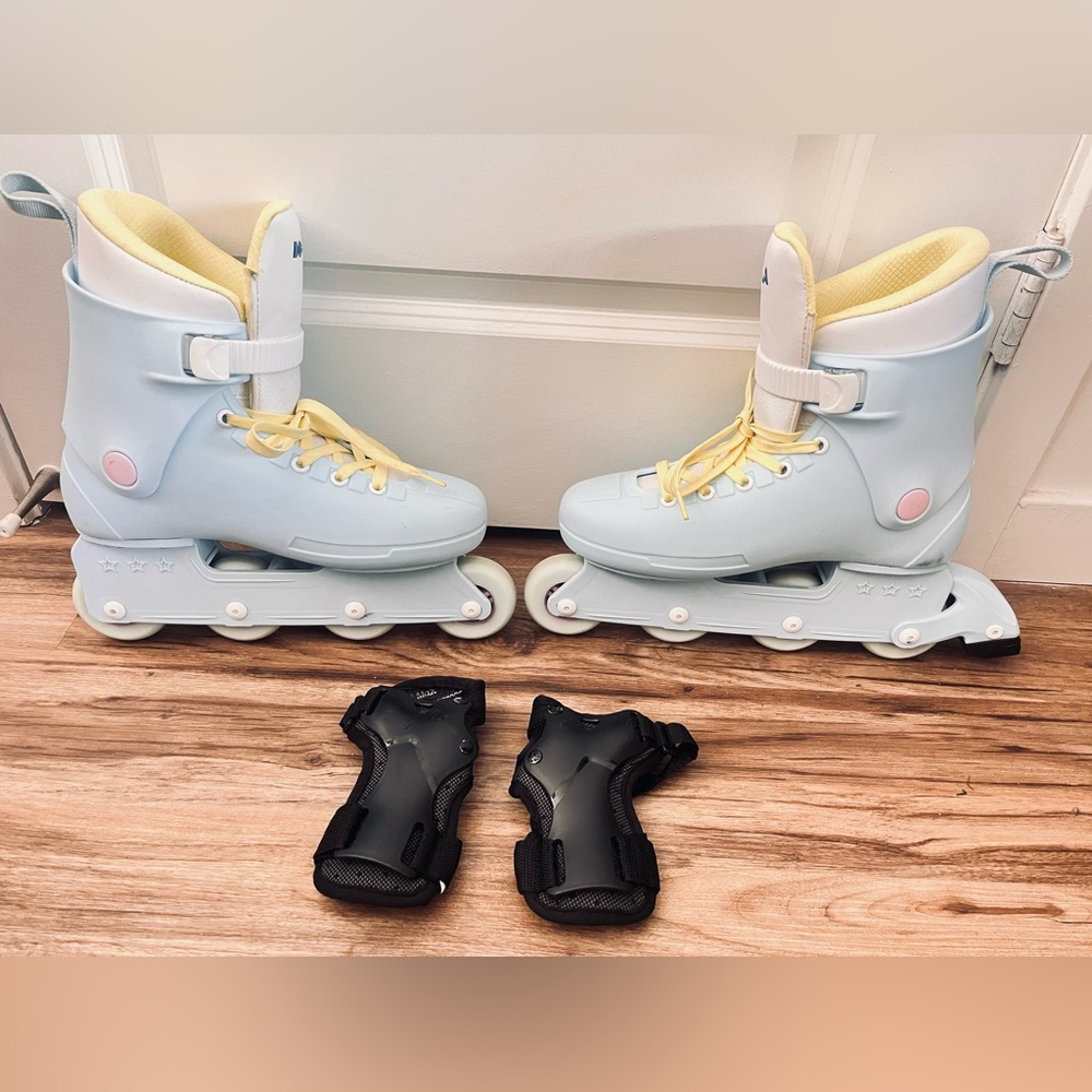 Impala Light Blue Rollerblades with Yellow Laces Size 10